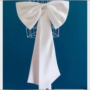 Detachable Wedding Dress Bow, Ivory Satin Bow, Satin Bow, Ivory Bow